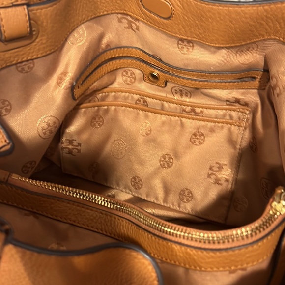 Tory Burch Thea handbag purse bark pebbled leather - Picture 3 of 5